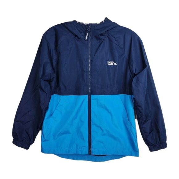 Eddie Bauer Kids Windbreaker Jacket Boys M (10/12) Blue Hooded Full-Zip - Picture 1 of 8